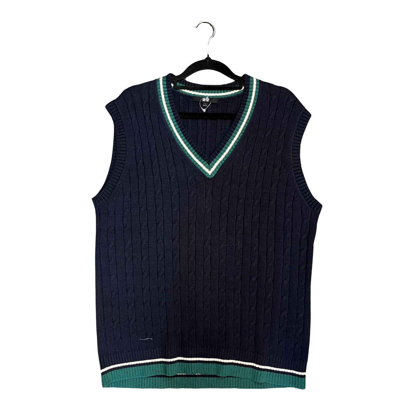UNIQLO cotton Navy Green Sweater vest R0726