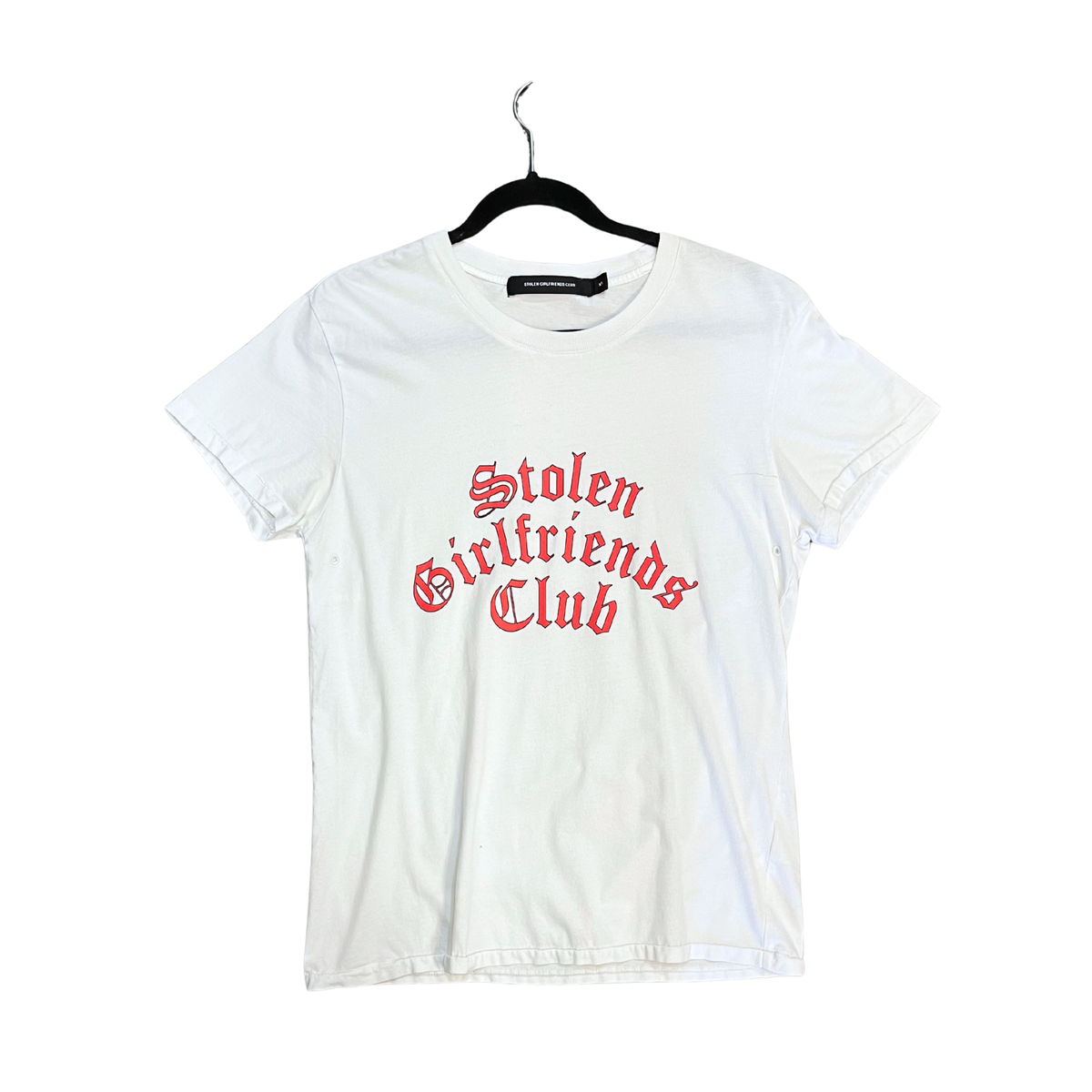 STOLEN GIRLFRIENDS CLUB white tee with red logo Y0126