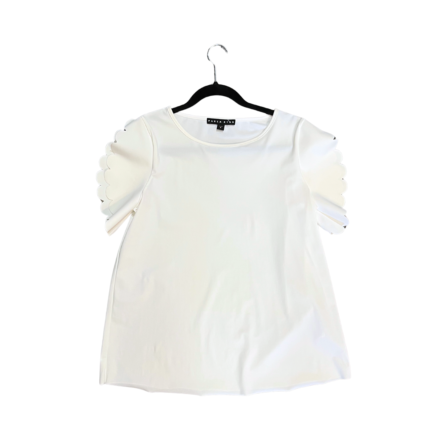 PAULA RYAN white Cutout sleeve Tee R0526