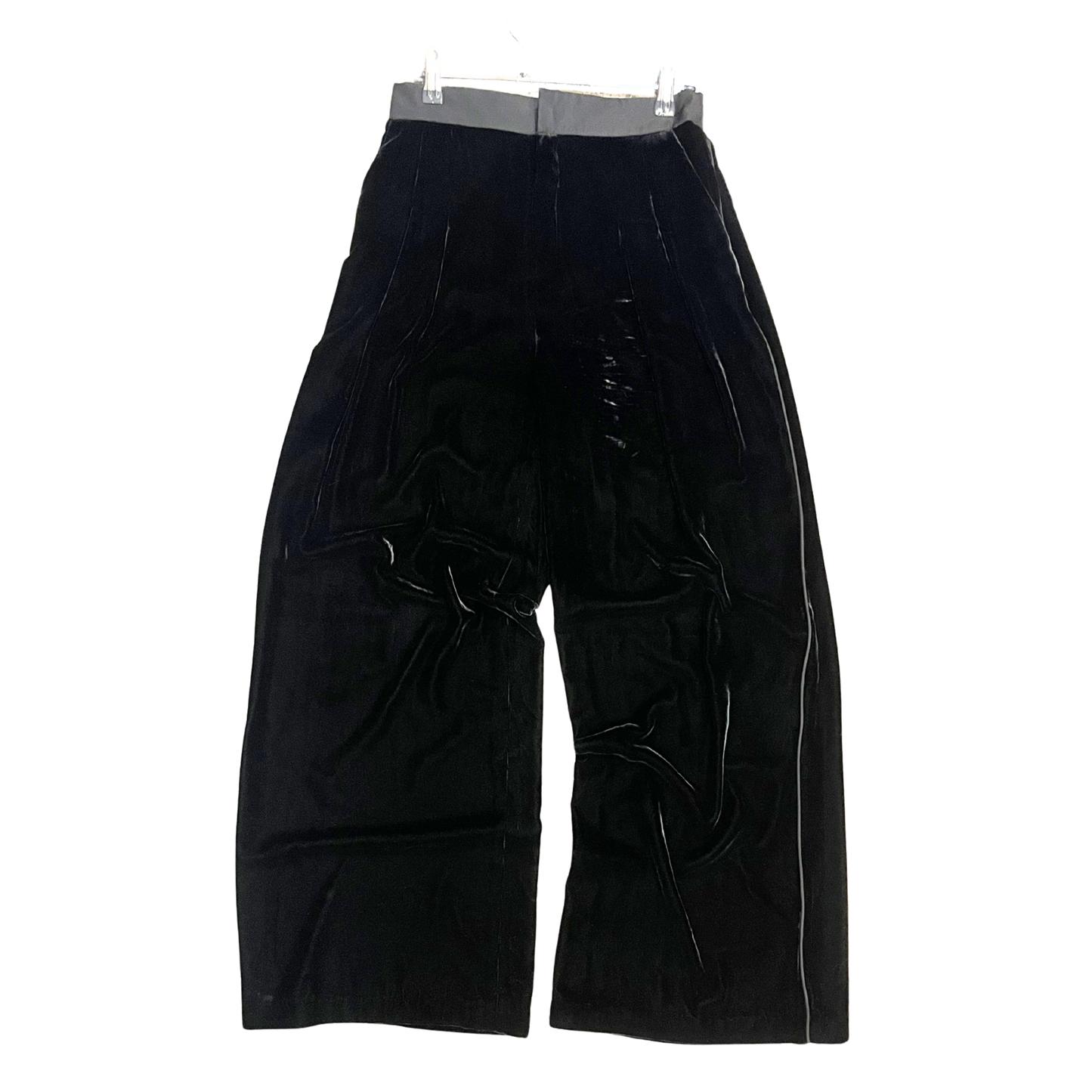 KELLY BUI Black Cotton Velvet Like wide leg pants P0726