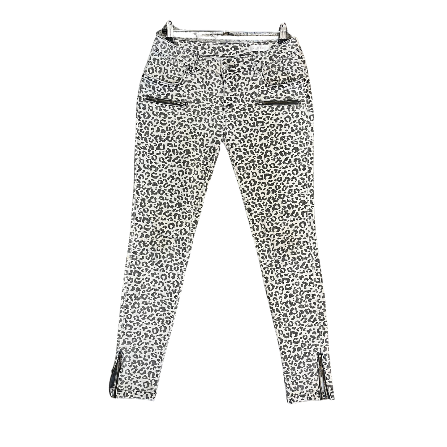 ANINE BING white grey cheetah jeans P0626