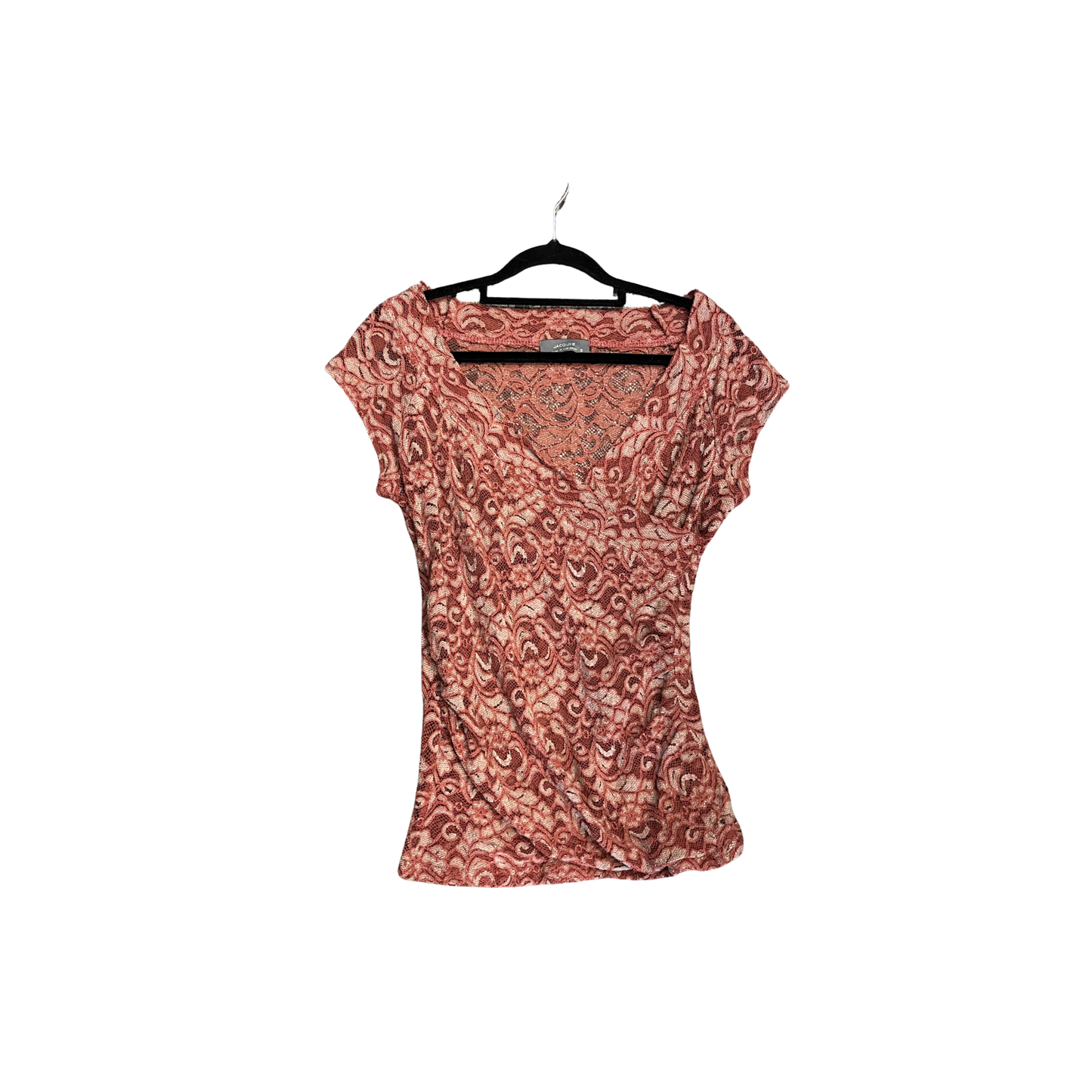 JACQUI.E Pink Lacey Cross front Blouse B0526