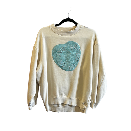 ACNE STUDIOS Cream Cotton Say no to drugs Crew Y0825