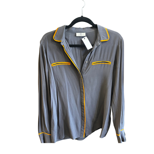 DAY birger Et Mikklesen Silk Grey Orange sheer Shirt Y0825