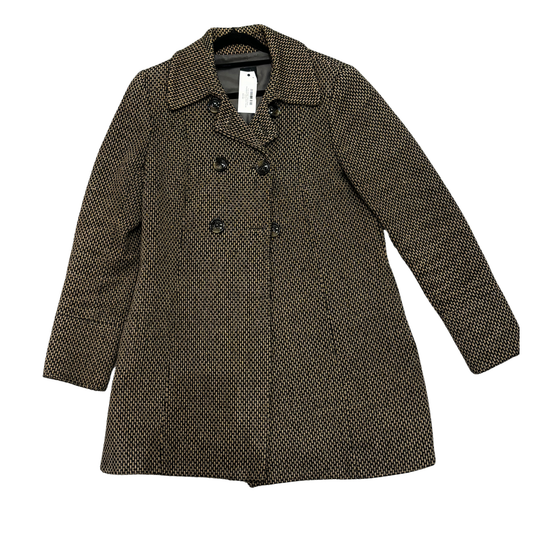 CUE vintage Cream Black Houndstooth Wool cotton Trench Y0725