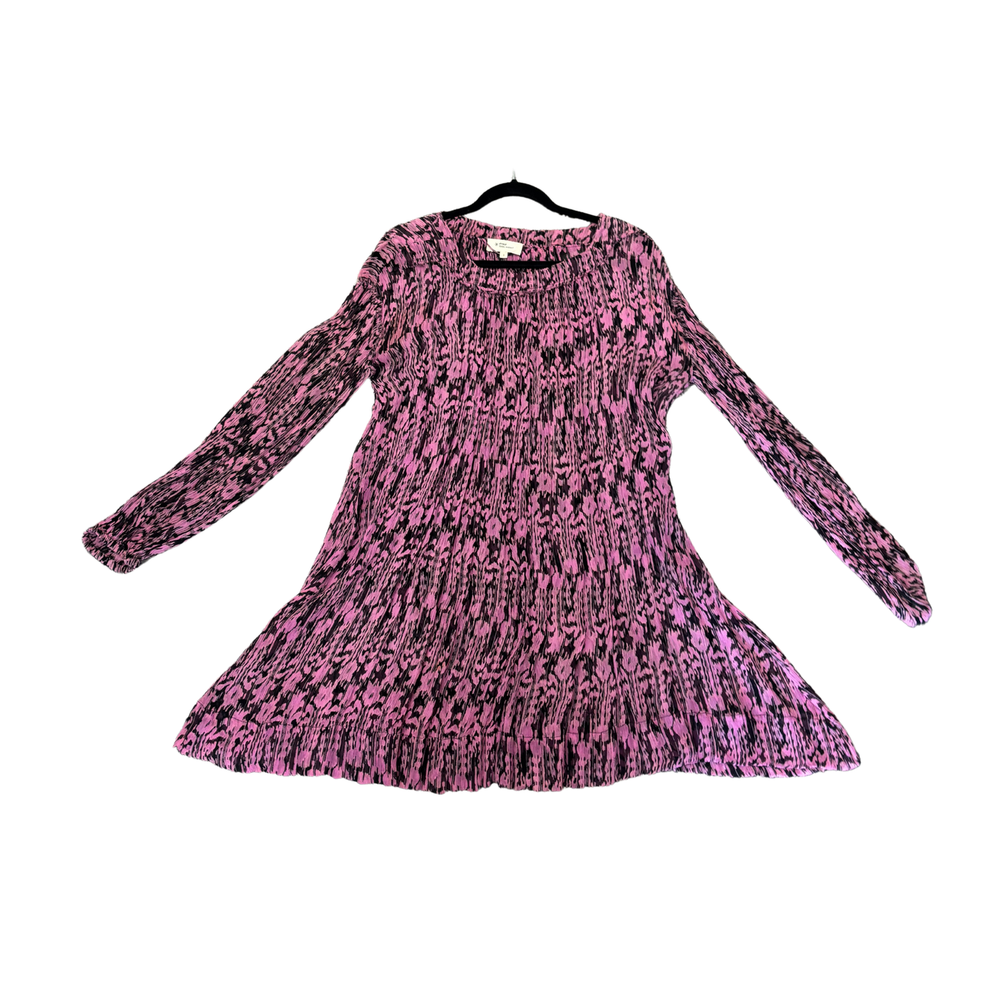 ISABEL MARANT ETOILE Pink Black Log sleeve sheer Mini Dress R0425
