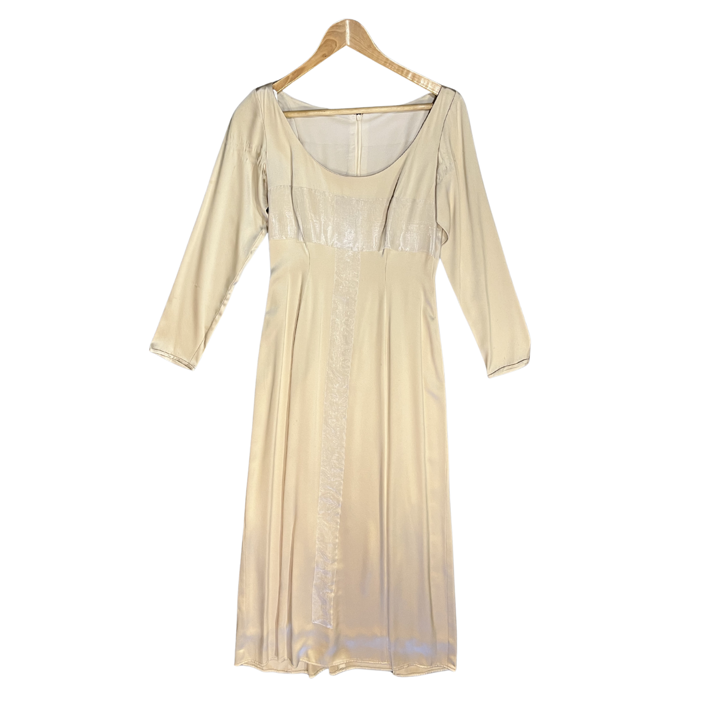 Vintage 1990s Silk Handmade Champagne gown B0225