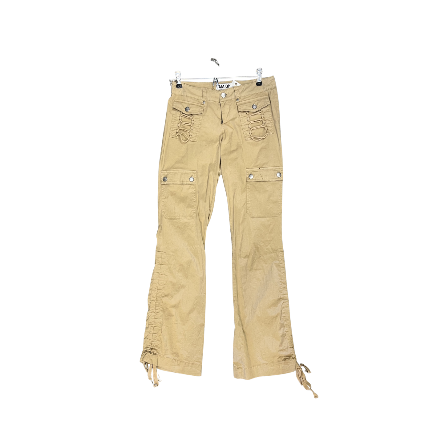 I AM GIA camel lace up flares P0226