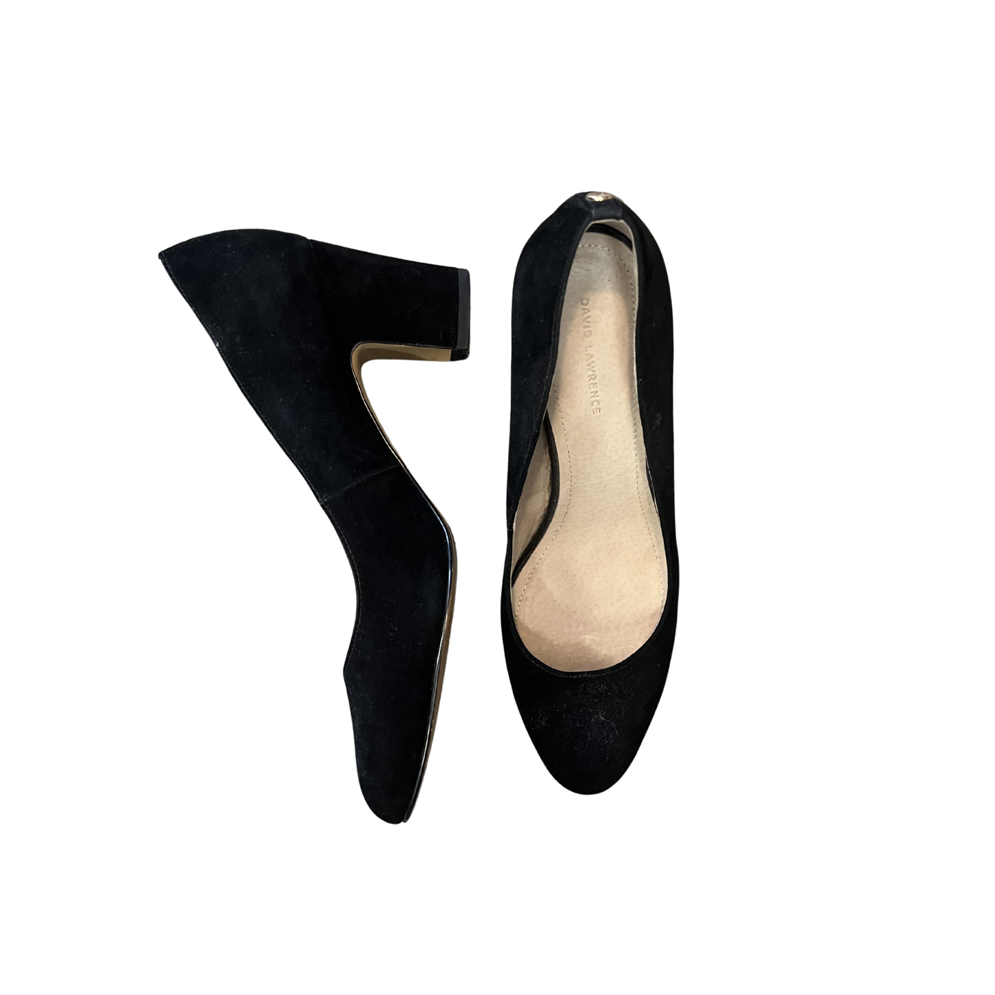 DAVID LAWRENCE black suede heels R0825