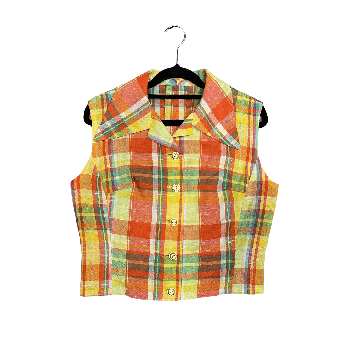 Multicolour Gingham Vintage Vest B0326