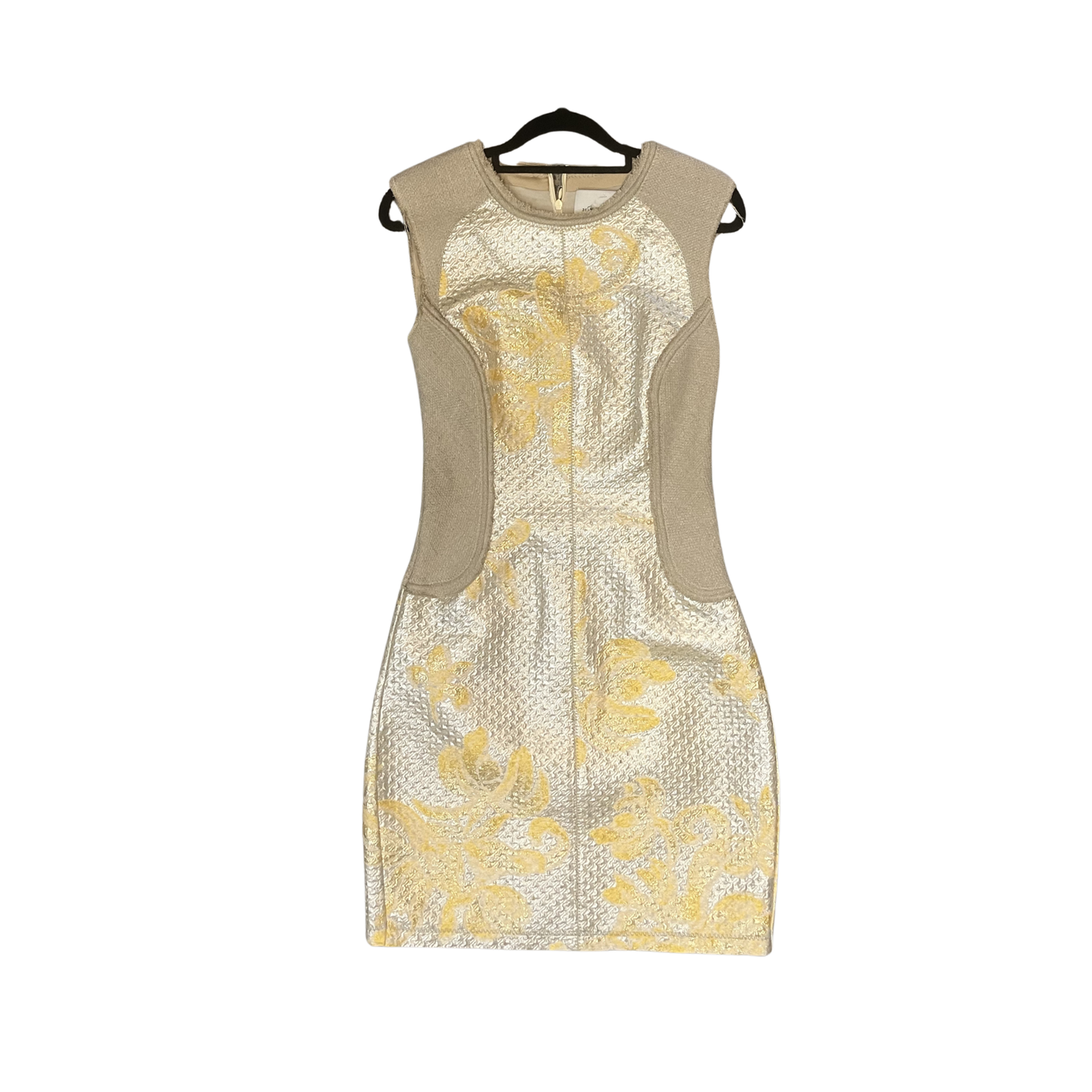 PHILLIP LIM Gold Yellow floral Shortsleeve Mini Dress R0326