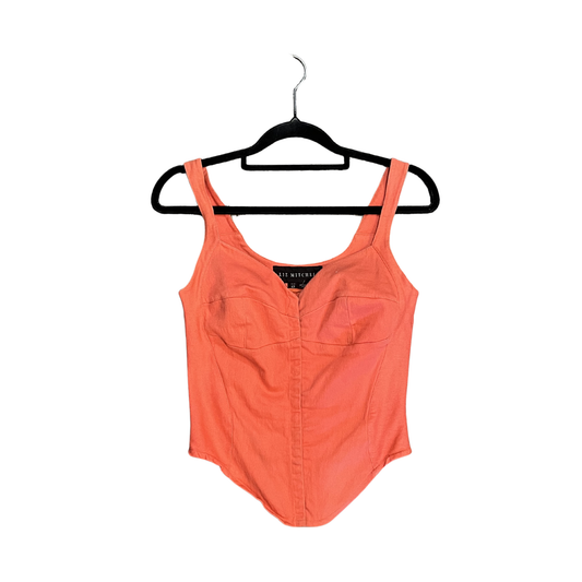 LIZ MITCHEL vintage Pink Cotton Corset style top Y0626