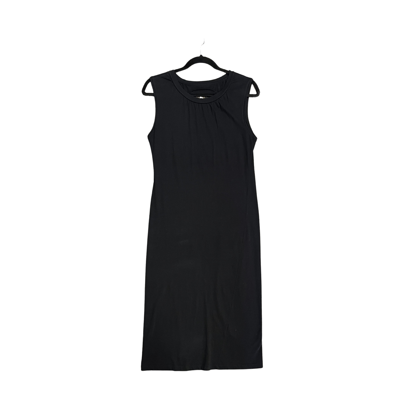 MM6 MAISON MARGIELA black cotton sleeveless dress with cut out detail at back