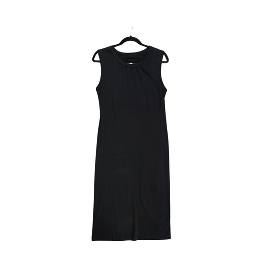 MM6 MAISON MARGIELA black cotton sleeveless dress with cut out detail at back