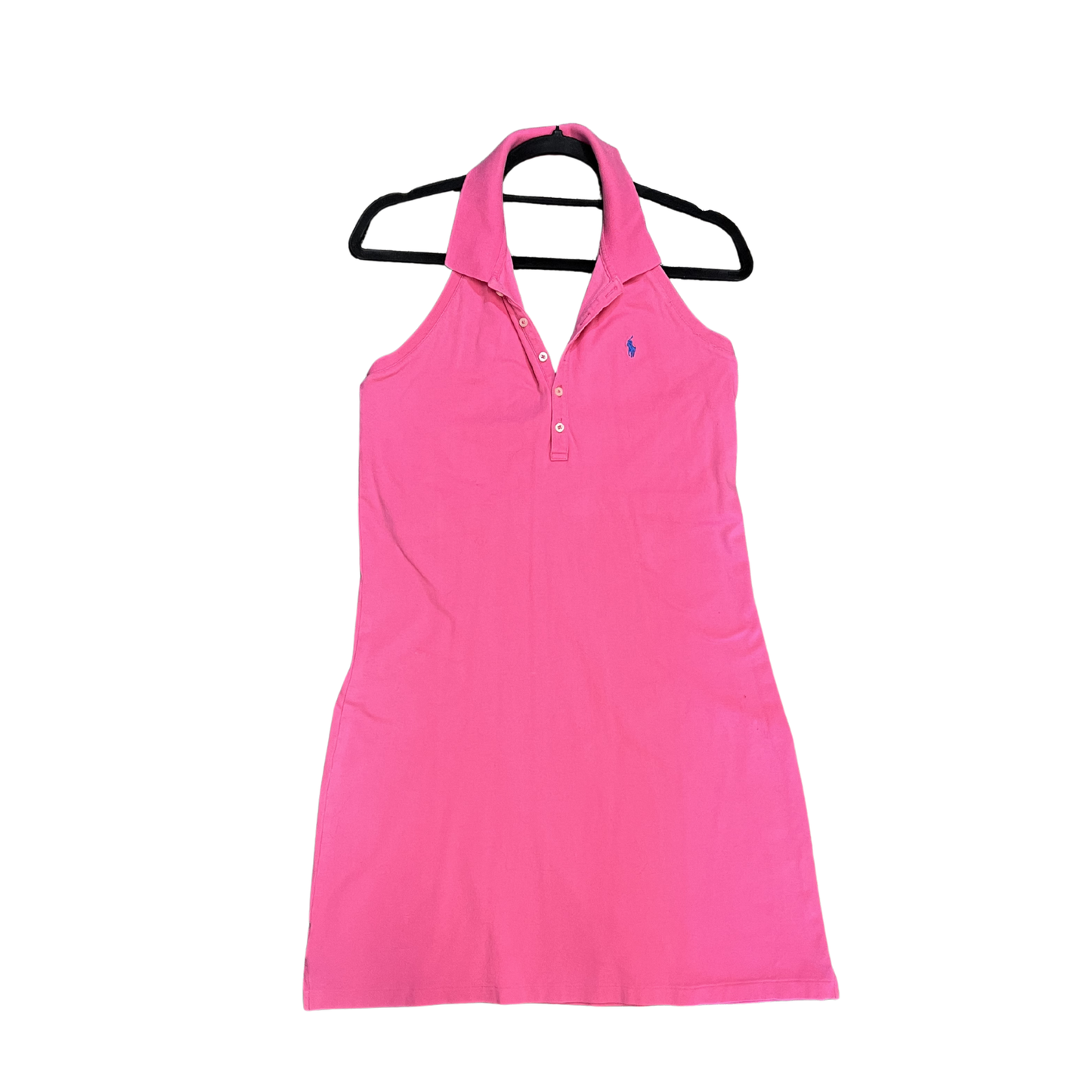 RALPH LAUREN vintage Pink callared halter mini dress B0526