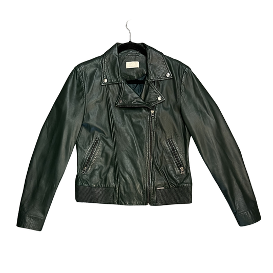 MINUS green leather Biker style jacket R0626