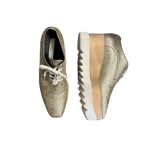 STELLA MCARTNEY Platformed glitter sneakers B0626