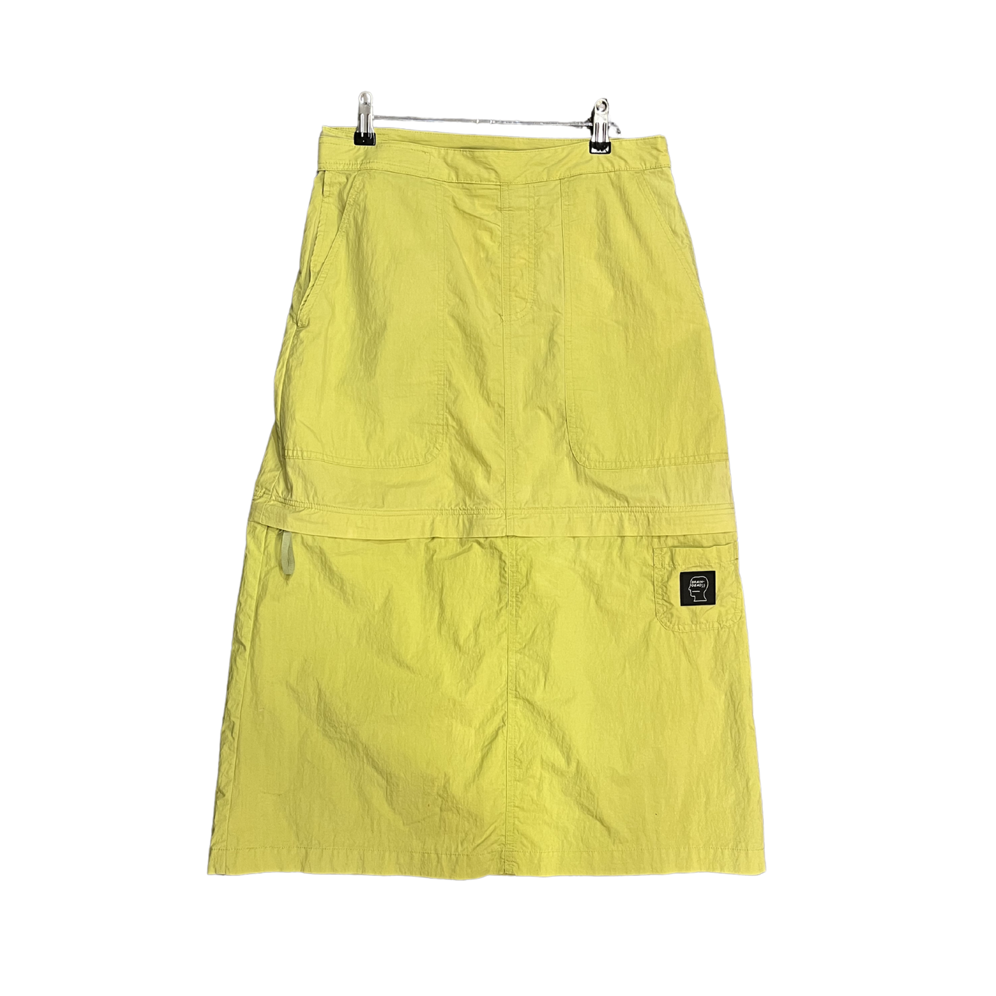 BRAIN DEAD neon green Midi Skirt B0526