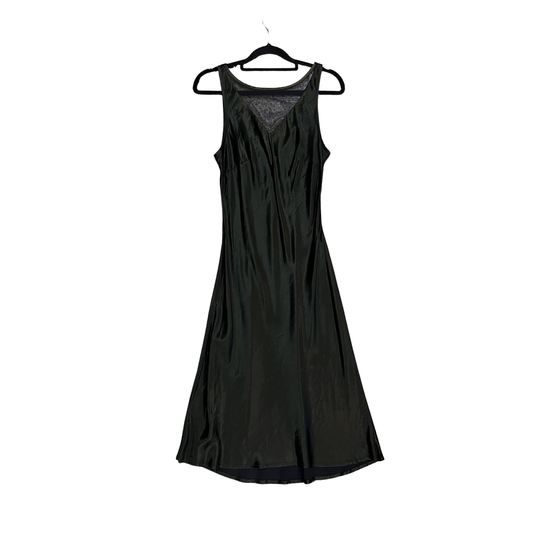 BISOU BISOU Green Mesh front Midi dress B0526