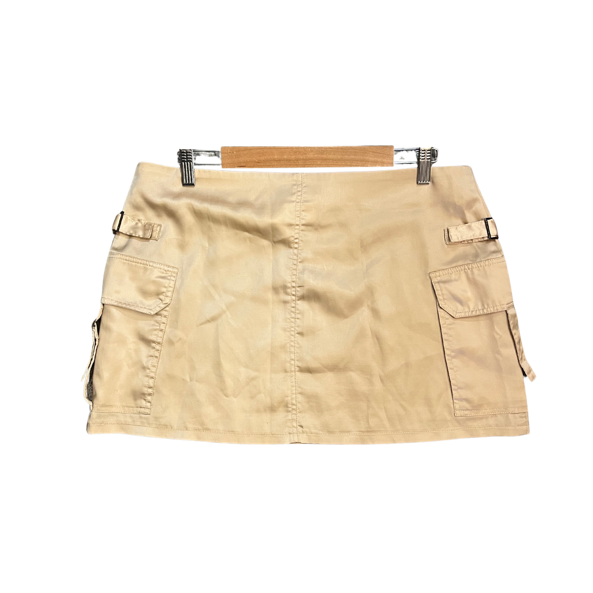 I LOVE LOVE gold Cargo Style vintage Mini Skirt B0526