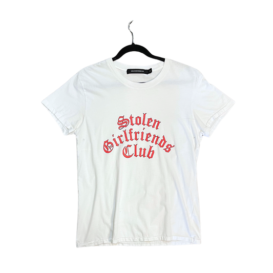 STOLEN GIRLFRIENDS CLUB white tee with red logo Y0126