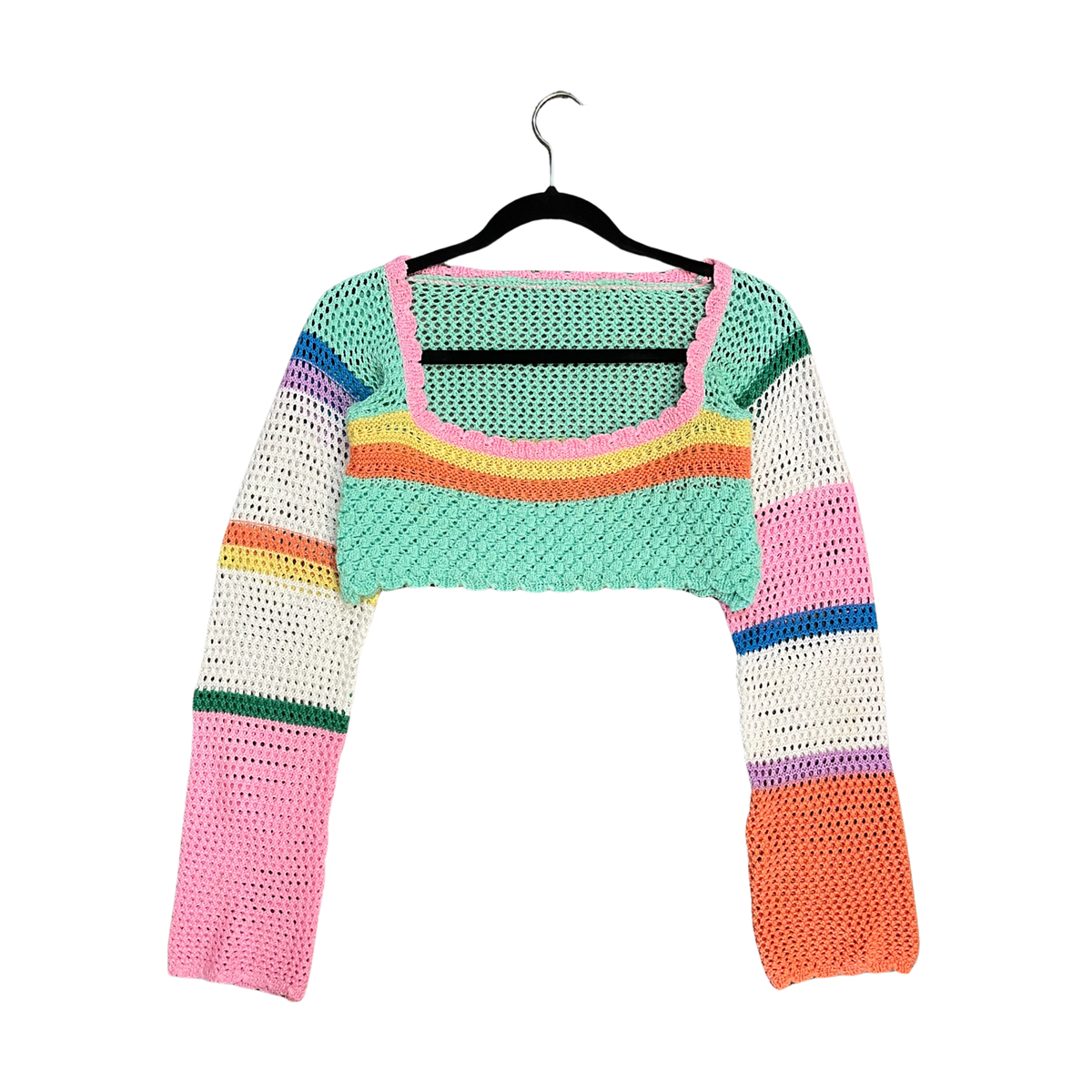 Multicoloured knit cropped longsleeve B0526