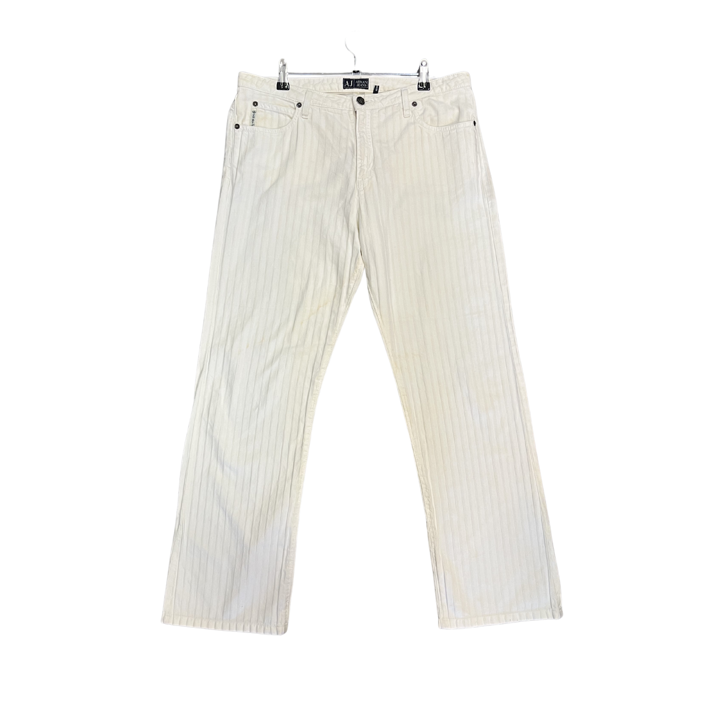 ARMANI JEANS vintage White ribbed cotton Pants B0626