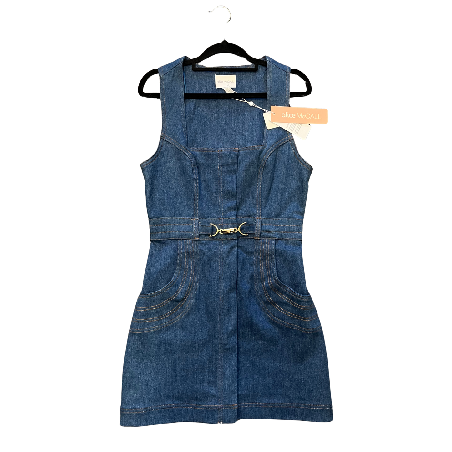 ALICE MCALL (new) Denim belted mini Dress Y0526