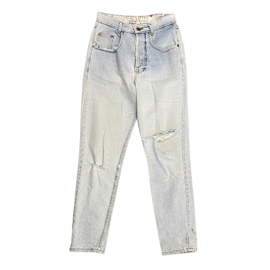 Vintage light washed ripped bum rose Lining Jeans B0526