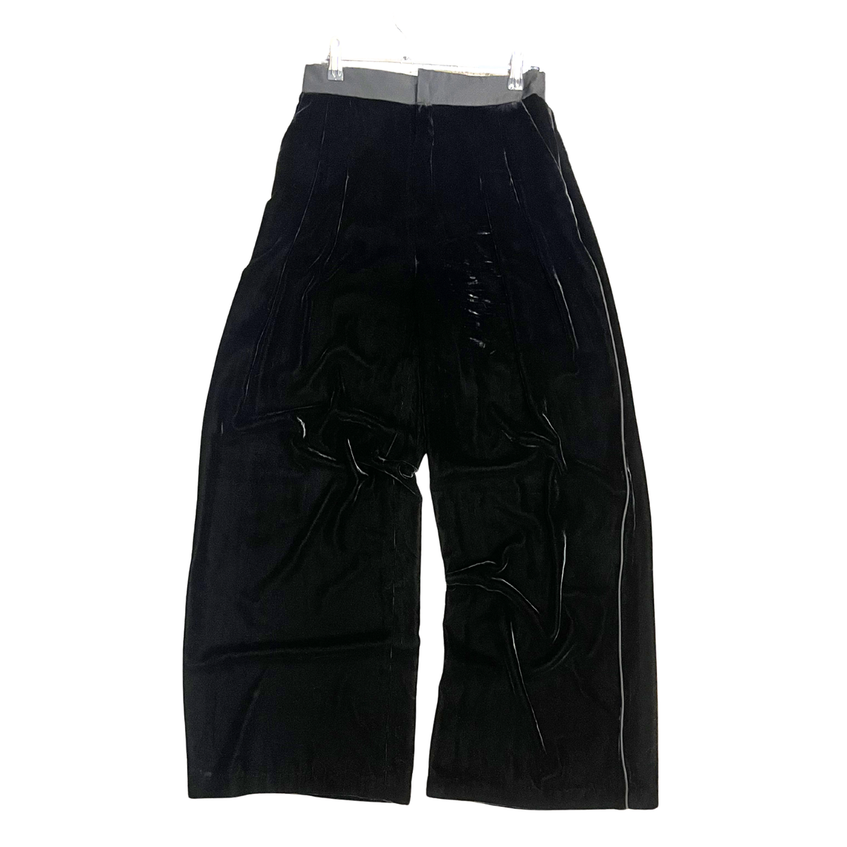 KELLY BUI Black Cotton Velvet Like wide leg pants P0726