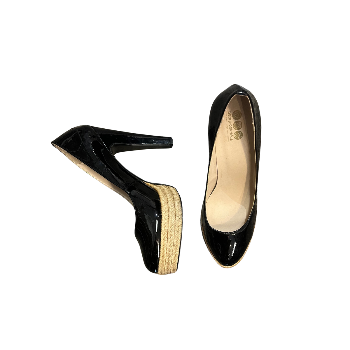 BABYNOOK KIDS black Rope bottom heels P0726
