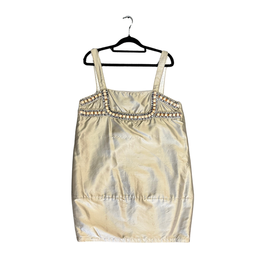 SCANLAN & THEODORE Vintage Golden Bedazzled mini Dress B0626