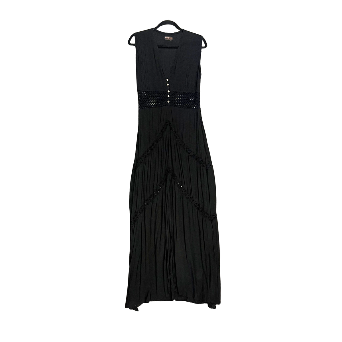 UMA AND LEOPOLD black Cutout embroidered maxi dress B0626