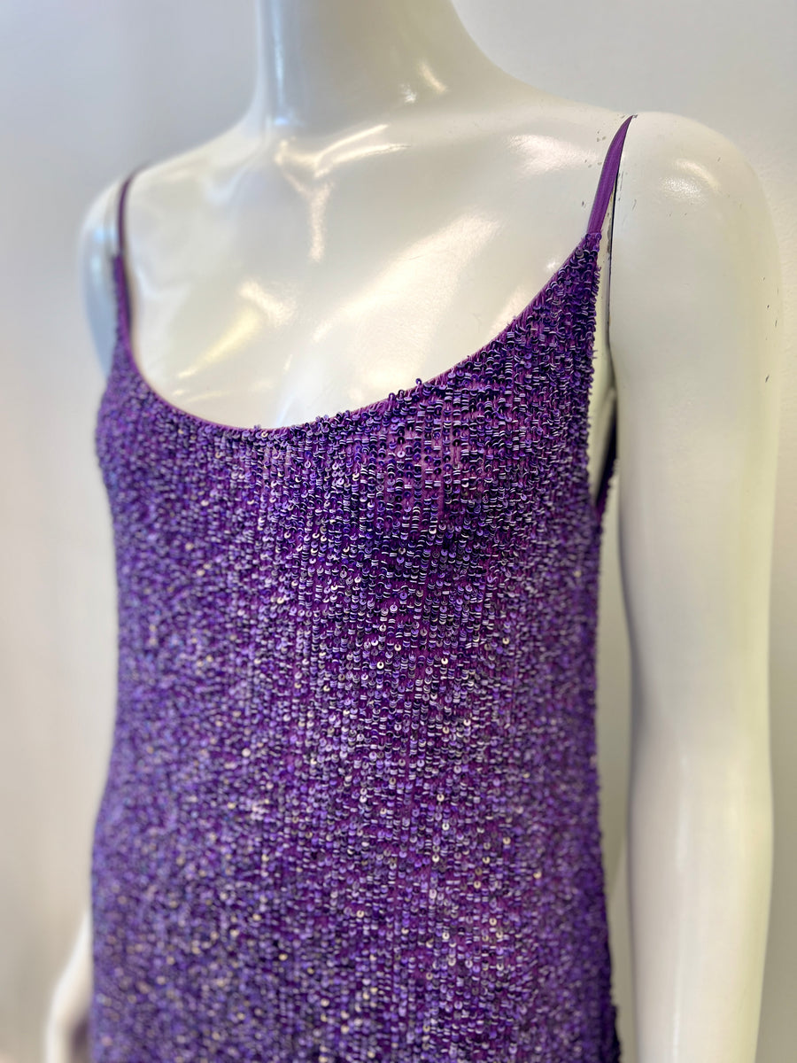 Freeda Purple Silk Hand beaded Dress BRAND NEW