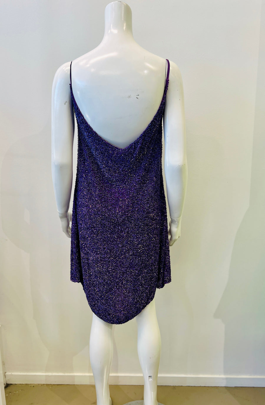 Freeda Purple Silk Hand beaded Dress BRAND NEW