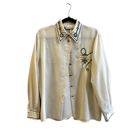 ANTHEA CRAWFORD White Embroidered Shirt P0525