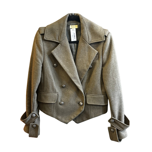 WITCHERY Sage Wool Cropped Trench Y0825
