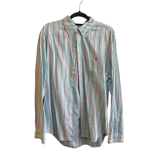 RALPH LAUREN lue pink Cotton Stripe Shirt B0725