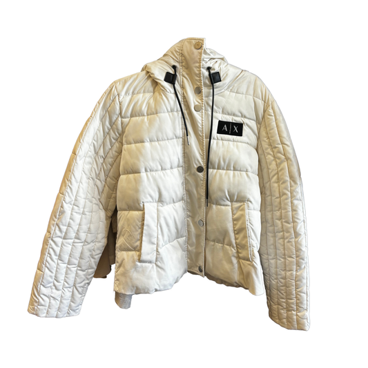 ARMANI EXCHANGE White Black Detail Puffer B0825