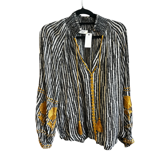 DAY birger Et Mikklesen Black white gold patterned tunic Y0825
