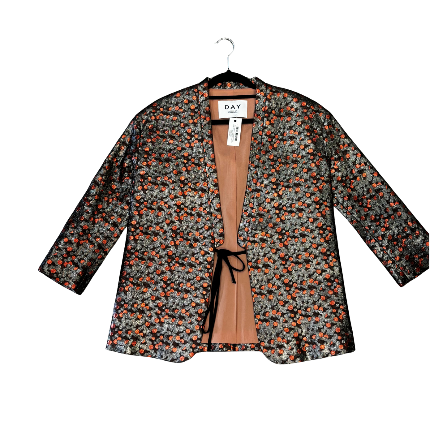 DAY Birger et mikkelsen Metalic Silver rosegold Shiny Speckle Tie blazer Y0825