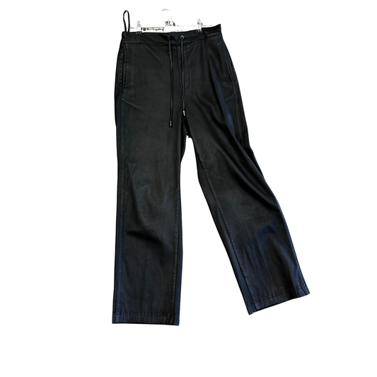MOOCHI Black Leather straight leg trousers P0725