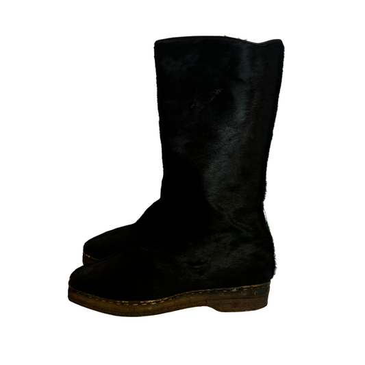 Black Sealskin Sherpa wool inner boots P0625