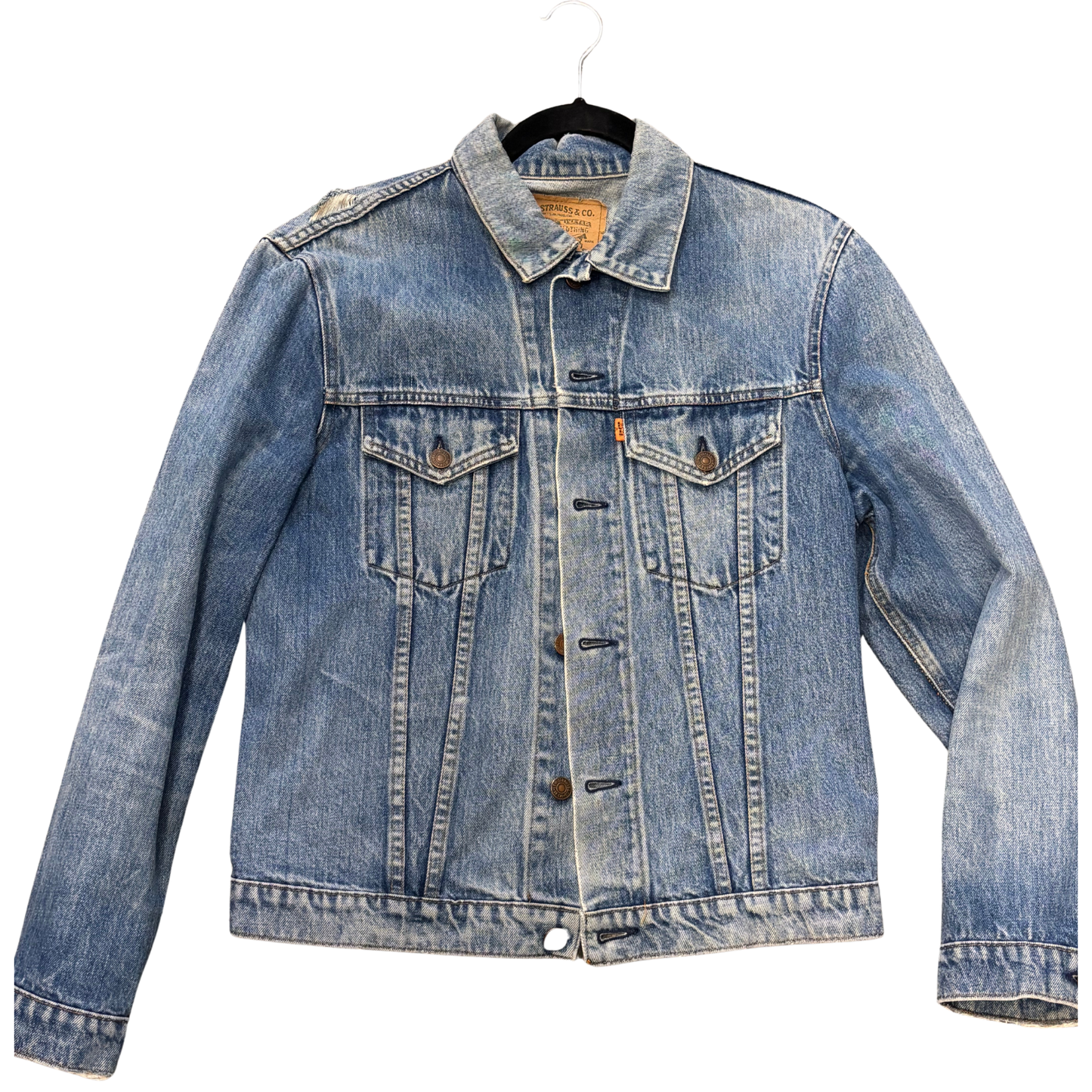 LEVIS Blue denim vintage trucker jacket orange tab P1125