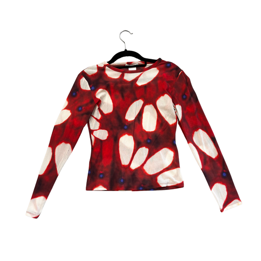 ISSEY MIYAKE Silk Sheer Red blue Pomegranate colour Longsleeve B0725
