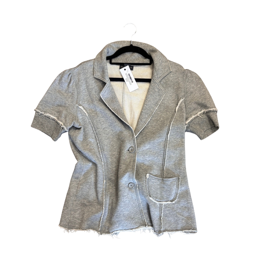 BANANA REPUBLIC Grey Pinch Stitch Shortsleeve Cotton Button up R0126