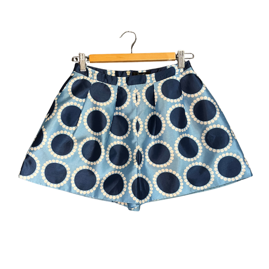 Caroline white blue white circle shorts R1225