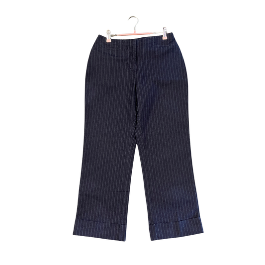 MOSSIMO blue denim pinstripe pants no waistband cuffed hem P1125