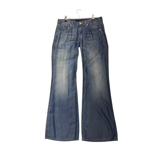 CALVIN KLEIN Blue Cotton Lowrise wide leg vintage Jeans  Y0925