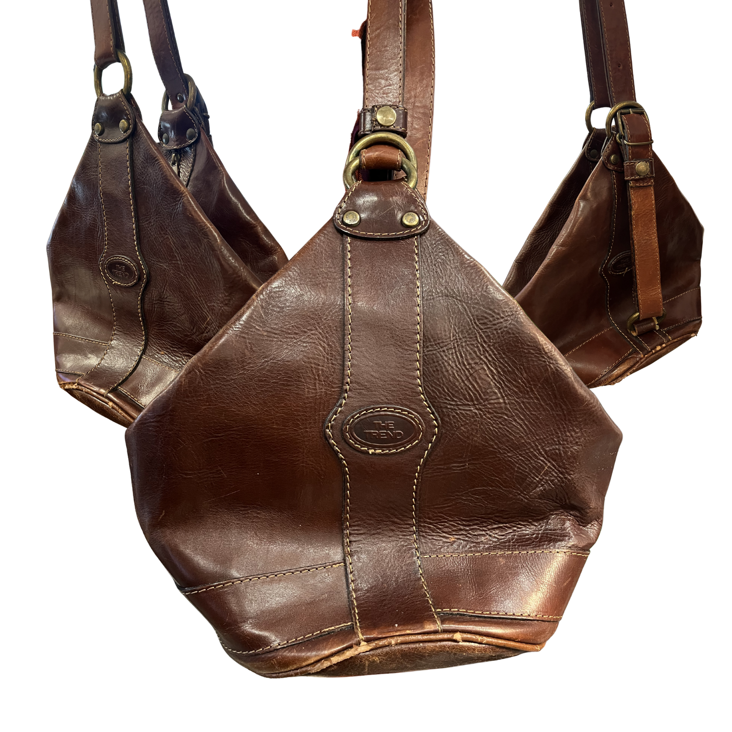 THE TREND ORIGINAL Vintage Leather brown Saddle bag P0126